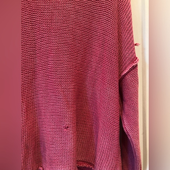 Pink American Eagle Chunky Knit Distressed Sweater - Picture 5 of 5